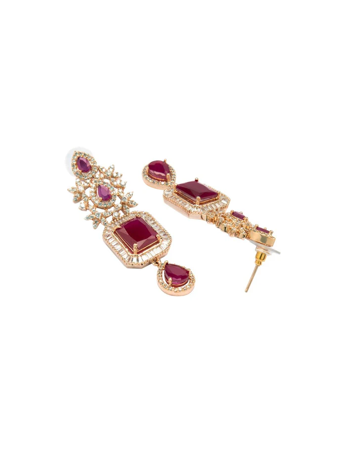 24K Gold Plated Ruby & Emerald Cubic Zirconia